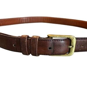Coach Brown Leather Brass Buckle Belt
